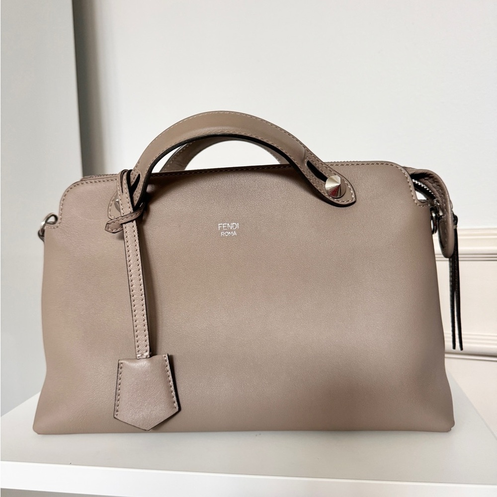 Fendi Taupe Leather Satchel by the way bag